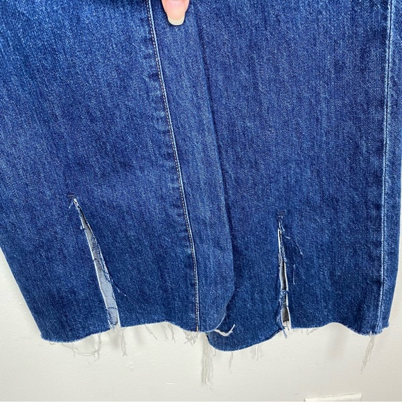 Veronica Beard Keane Long Straight Leg High Rise Front Slit Jeans Size 30 - Picture 8 of 14